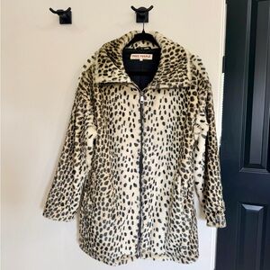 Free People Spotted Faux Fur Teddy Jacket